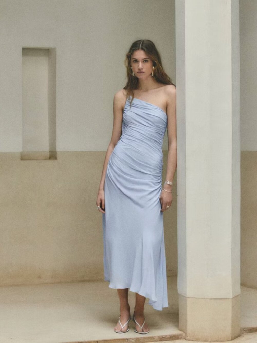 Mango Asymmetrical Pleated Dress - NWT